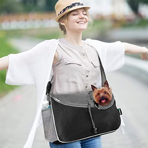 PetAmi Dog Sling Carrier for Small Dog, Hands Free Crossbody Carrier, Black - Image 5