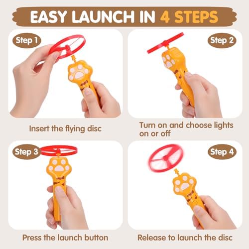 Cat Fetch Toy, Flying Disc Launcher with 6 Flying Discs - Image 3