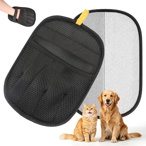2-Piece Pet Hair Removal Glove, Deshedding Grooming Mitt, Soft Hair Remover Brush for Cats and Dogs with Long Short Fur by Unknown