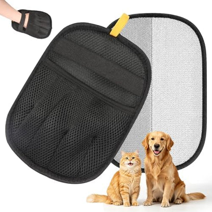 2-Piece Pet Hair Removal Glove, Deshedding Grooming Mitt, Soft Hair Remover Brush for Cats and Dogs with Long Short Fur by Unknown