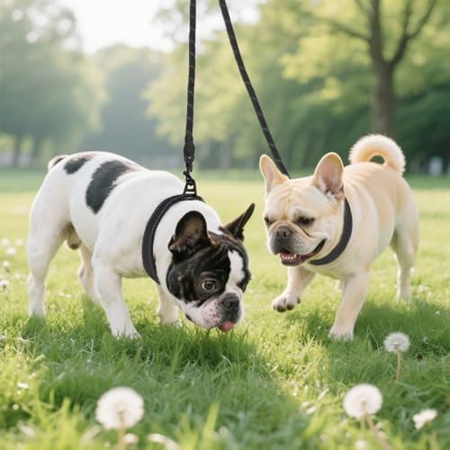 Taglory Double Dog Leash Coupler for Two Dogs, 1/3" Lightweight Dual Leash Extension for Small and Medium Dogs, No Tangle 360° Swivel, Reflective Rope, 30 Inch, Black - Image 6