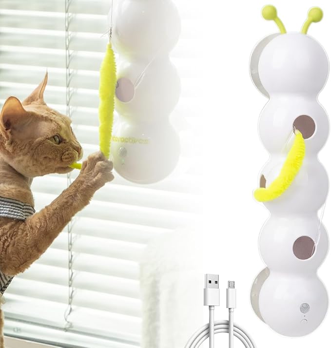 Whirlie Cat Toy, 2025 New Caterpillar Smart Cat Toy, Smart Motion Cat Toys with Worm Design, Interactive Caterpillar Cat Toys, Promotes Exercise & Mental Stimulation