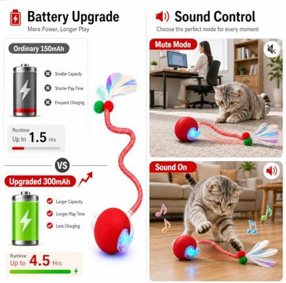 Interactive Cat Toy Ball, Smart Moving Pet Toy for Cats & Dogs - Image 5