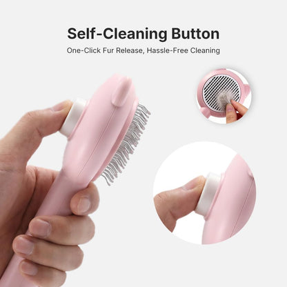 Cat Brush Dog Brush, Self Cleaning Slicker Brush, Suitable for Shedding & Haired Pets, Shedding Hair Removal Tool for Indoor Cats and Dogs, Easy to Clean - Image 2