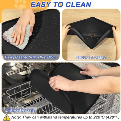 SMILOOL Waterproof Silicone Pet Food Mat with Raised Edge for Dog & Cat - Image 6