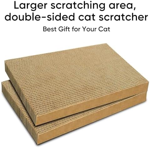 Cat Scratcher 4-Pack, Large Cardboard Pads for Indoor Cats - Image 4