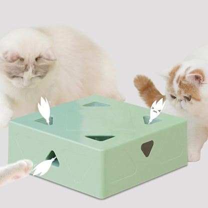 Interactive Cat Toy Funny Simulation Feather Replacements for Head Stick Toy for FOFO Kitten Playing Teaser for Indoor Cats Motion