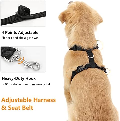 VavoPaw Dog Seat Belt Vest Harness for Car, 2 in 1 Seatbelt Buckle - Image 4