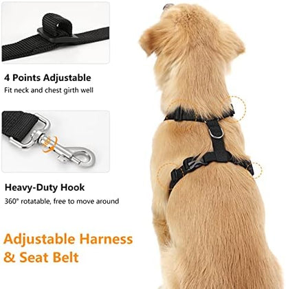 VavoPaw Dog Seat Belt Vest Harness for Car, 2 in 1 Seatbelt Buckle - Image 4