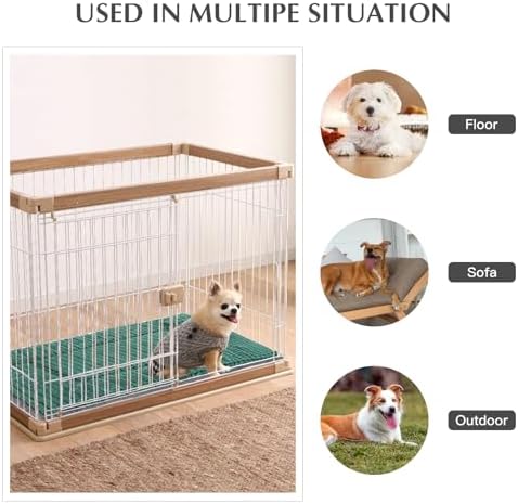 BVAGSS Reversible Dog Crate Pad, Memory Foam Pet Bed Mat, Soft Warm Machine Washable Sleeping Kennel Mattress for Small Medium Large Dogs XH079 (42''x28''x1.6'',Green) - Image 6