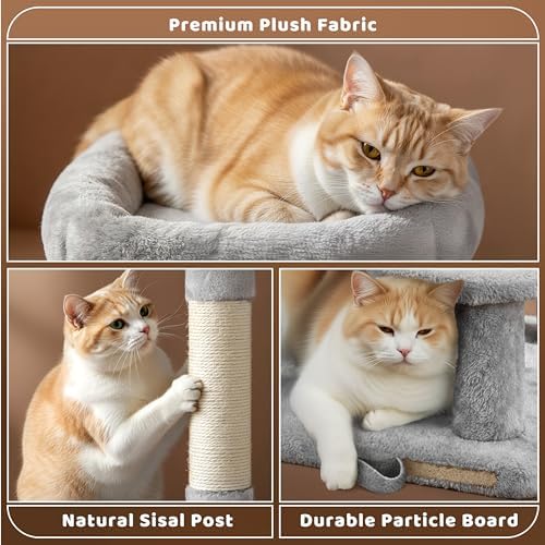 Yaheetech 46in Corner Cat Tree for Large Cats with Queen Size Top Perch - Image 6