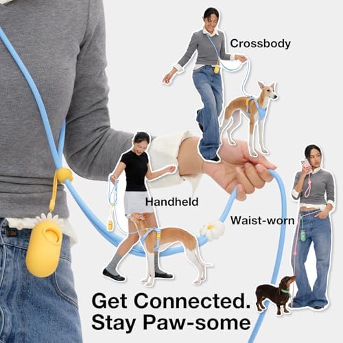 VETRESKA Crossbody Hands Free Dog Leash, 5FT Adjustable Leash (Coffee) - Image 2