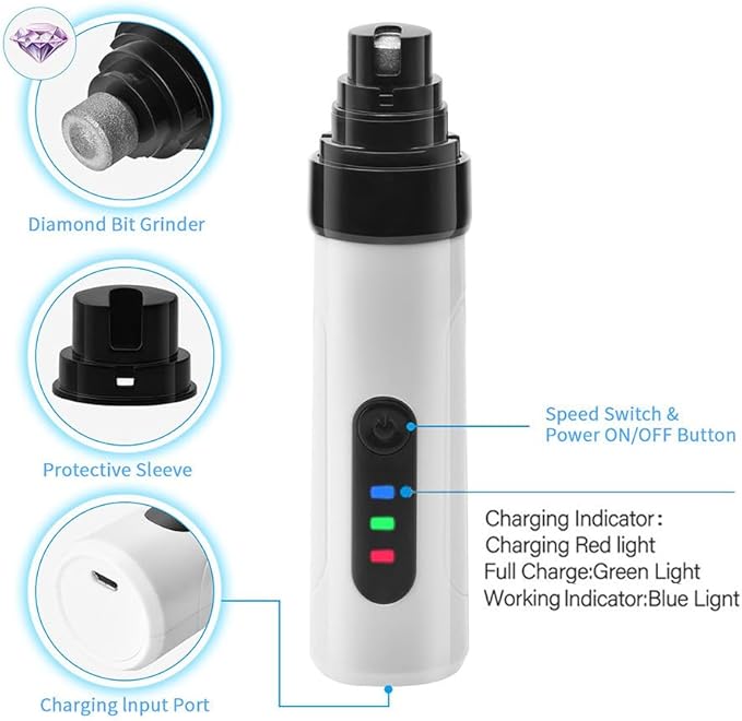Puppiclaw 2.0 Silent Groom Pro Dog Nail Grinders for Dogs and Cats Pet Paws Grooming Smoothing Tool (1pc)
