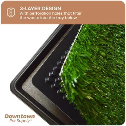Downtown Pet Supply Dog Grass Pad with Tray, 16 x 20 - Outdoor and Indoor Potty System for Dogs with Replaceable Synthetic Grass Pee Turf - Portable and Waterproof Turf Dog Potty - Image 4