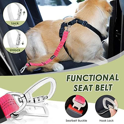 SlowTon Dog Seatbelt, 2 Pack Adjustable Heavy Duty Dog Safety Seat Belt - Image 3