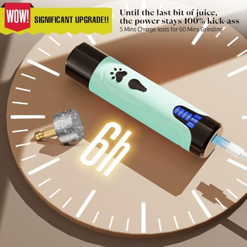 YABIFE Dog Nail Grinder, Dog Nail Trimmers and Clippers Kit, Super Quiet, Rechargeable, for Small Large Dogs & Cats Toenail & Claw Grooming,3 Speeds - Image 2