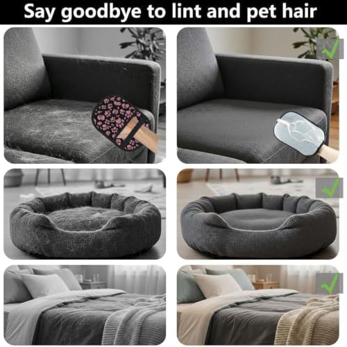 Pink Dog Cat Paw Leopard Print Puppy Pet Hair Removal Glove For Cats Dogs - Image 4