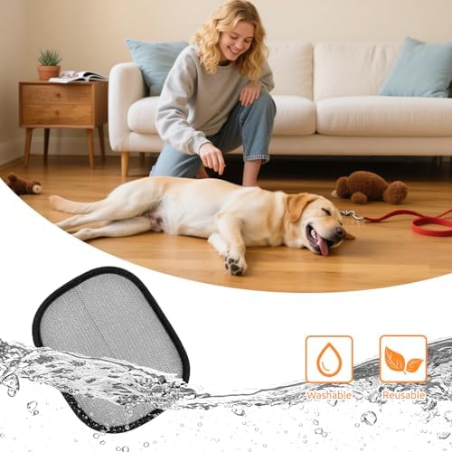 SAWMONG Pet Hair Removal Glove, 2Pcs Cat & Dog Reusable Pet Hair Remover Gloves New Upgrade, Grooming Pet Hair Remover Tool, Alternative to Lint Rollers - Image 5