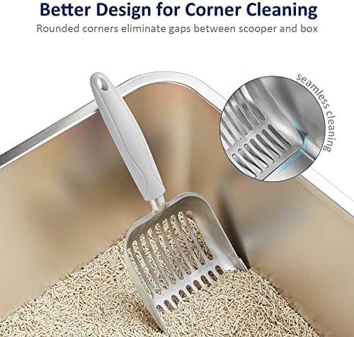 WePet Cat Litter Scoop, Aluminum Alloy Sifter, Kitty Metal Scooper, Deep Shovel, Long Handle, Poop Sifting, Kitten Pooper Lifter, Durable, Heavy Duty, for Litter Box - Image 5
