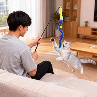 Collapsible Window Perch for Indoor Cats, Large Cats & Kittens - Equipped with a Cat-Catching Stick, Solid Metal Frame, Soft Cover, Strong 4 Suction Cup Wall Mount - Image 2