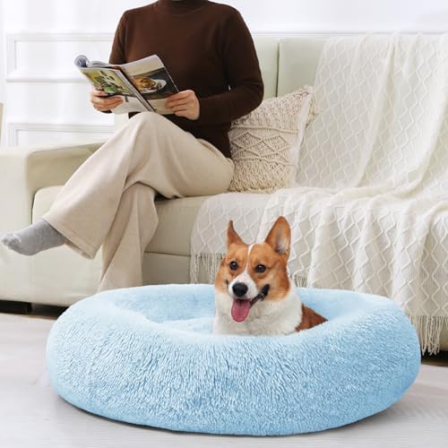 JOLLYVOGUE Dog & Cat Bed, Calming Anti-Anxiety Pet Bed for Small Dogs, Fluffy Donut Cushion for Small and Medium Pets (20") - Image 6