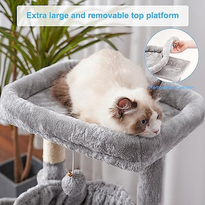 Hey-brother Cat Tree Tower with Large Bed, Hammocks, Scratcher, MPJ006SW - Image 4