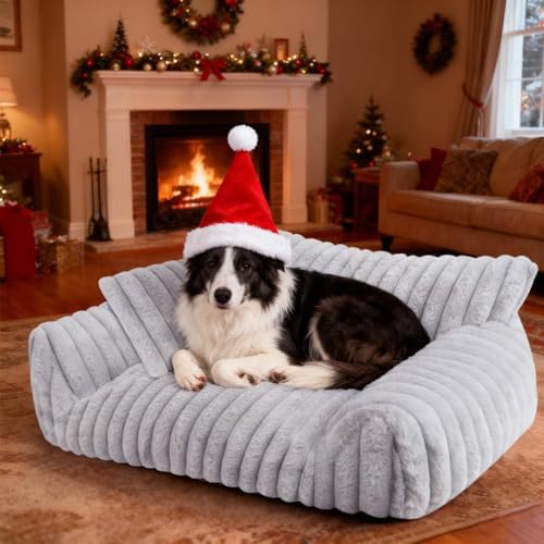 Cute Dog Couch for Medium Large Dogs,Dog Cat Couch Sofa,Dog Bed,L,Grey by Unknown