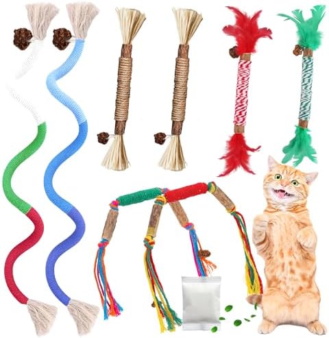 Silvervine Sticks for Cats & Cat Chew Rope Toys for Indoor Cats Dental Care Teeth Cleaning, Kitten & Cat Teething Toys for Health, Cat Chew Stick Suitable for All Breeds of Aggressive Chewers Cat 1 by GBSYU