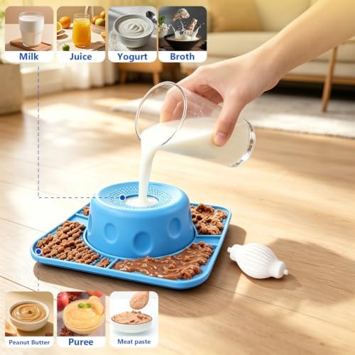 Slow Feeder Dog Bowl Set, Interactive Feeder with Silicone Lick Mat - Image 4