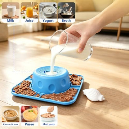 Slow Feeder Dog Bowl Set, Interactive Feeder with Silicone Lick Mat - Image 4