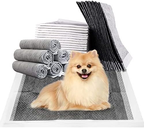 Fhiny Pee Pads for Small Dogs, 24" x 24" 40 PCS Large Disposable Puppy Pads Leak-Proof Super Absorbent Charcoal Potty Training Pad with Quick-Dry Surface for Dogs Puppies Cats Kittens or Small Pets by Fhiny