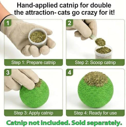 4-Inch Sisal Cat Toy Balls, Cat Toys for Indoor Cats, With Crinkle Sound - Image 4