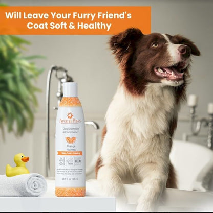 Dog Shampoo and Conditioner - Aromatic Tearless Shampoo for Cleansing, Grooming, and Conditioning - Moisturizing Anti Itch Shampoo for Dogs and Puppies - Orange Nutmeg 13.5 oz. - Image 2