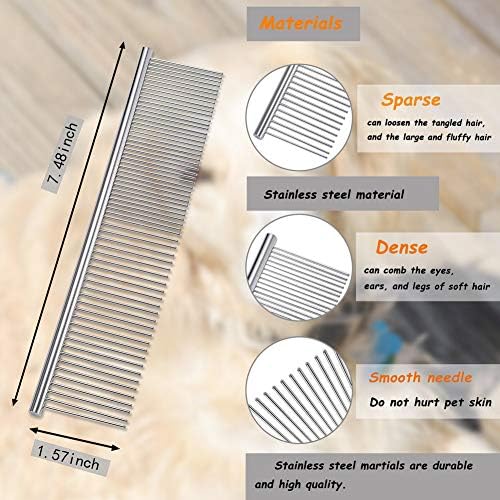 Cat Combs,Pet Comb Laiannwell Professional Grooming Comb for Dog/Cat/Small Pets(3 Packs) - Image 5