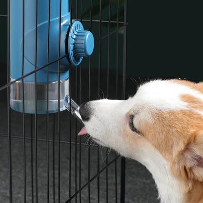 No Drip Top Fill 17oz/ 500ml Water Bottle Hanging Cage Leakproof Water Dispenser, Crate Auto Water Feeder Feeding for Cats, Dogs, Bunnies, Chinchilla Small Animals (Pink)