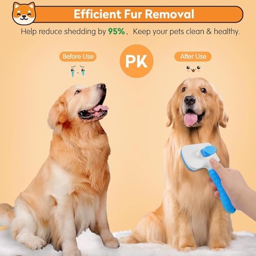 Dog & Cat Brush, Self Cleaning Slicker Brush for Pets Shedding - Image 6