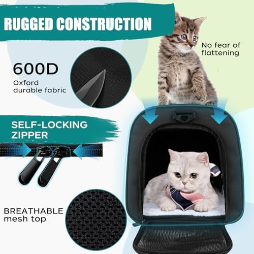 Top tasta Dog Cat Carrier Pet Carriers for Small Medium Large Cats Dogs Carrier Under 25 Lbs Soft Sided Small Puppy Dog Carrier Portable Foldable Dog Cat Travel Carrier （Black 20 * 13 * 13） - Image 3