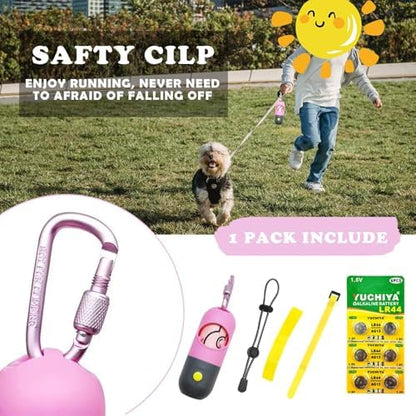 Dog Poop Bags Holder with LED Flashlight|Pet Waste Bags Dispenser for Leash|Doggie Potty Bags Container with Leak-proof Pet Trash Bags and Accessories (1 Holder 15 Bags, Pink) - Image 6