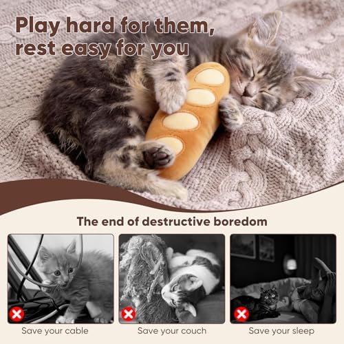 CiyvoLyeen Plush Bread Catnip Toys for Indoor Cats 6 Pack - Image 2