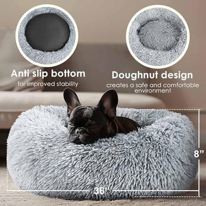 Extra Large Dog Beds, 36in Human Dog Anxiety Relief Comfort Bed(Light Grey) - Image 3