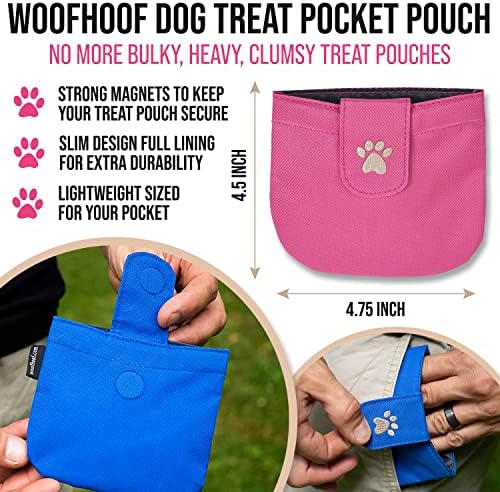 Dog Treat Pouch, Pink Pocket Sized Training Reward Pouch - Lightweight Dog Treat Holder with Magnetic Flap for Stability, Perfect Dog Accessories, Made of Durable Nylon, Machine Washable - Image 2
