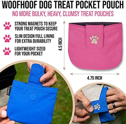 Dog Treat Pouch, Pink Pocket Sized Training Reward Pouch - Lightweight Dog Treat Holder with Magnetic Flap for Stability, Perfect Dog Accessories, Made of Durable Nylon, Machine Washable - Image 2