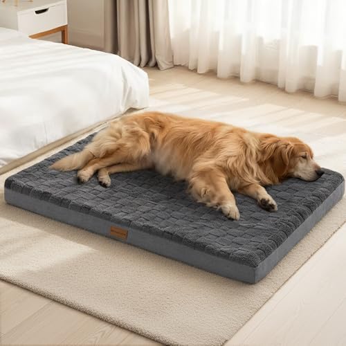 Patas Lague Orthopedic Large Dog Bed Pet Crate Mat 42''X28'' Dark Grey by PatasLague