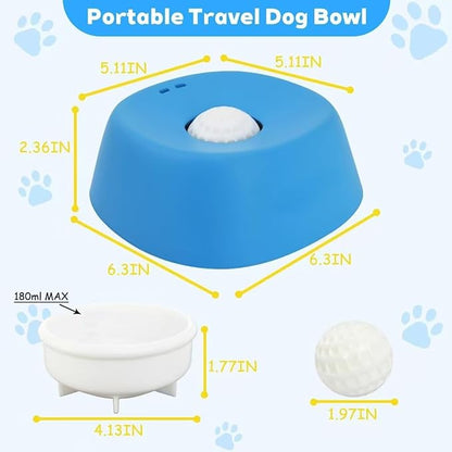 No Spill Dog Bowl with Raised Perimeter, Anti-Slip Slow Feeder for Liquid Treats, Blue/Black Colors, Multi-Purpose for Dogs and Cats (Blue)