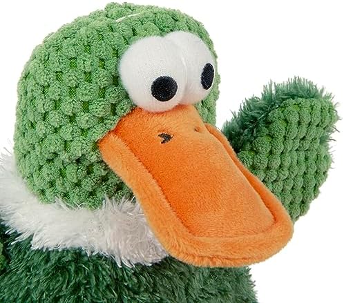 goDog Checkers Sitting Duck Squeaky Plush Dog Toy, Chew Guard Technology - Green, Large - Image 6