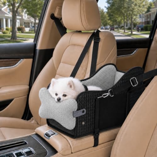 Center Console Dog Car Seat, Foldable Armrest Booster Seat for Small Dogs by Unknown