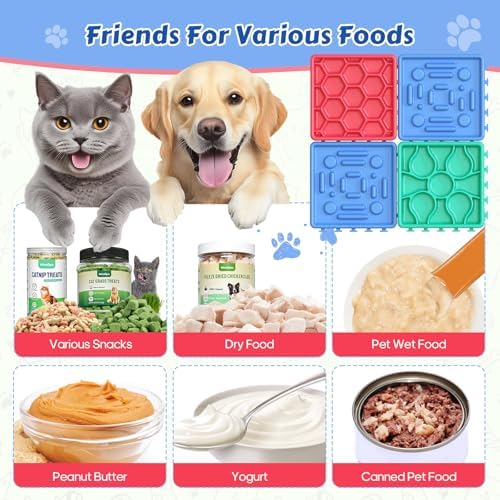 Dog Lick Mat for Training and Boredom Relief, Non-Slip Slow Feeder Puzzle with Suction Cups for All Breed Dogs and Cats, Dishwasher Safe Pet Dish for Dry and Wet Food - Image 5