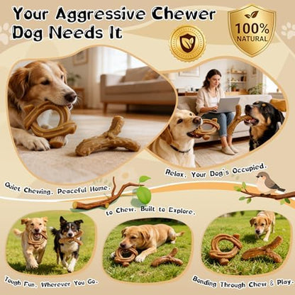 WOWBALA 2 Pack Dog Chew Toys for Aggressive Chewers,Indestructible Dog Toy for Medium Large Dogs, Chew Toys to Keep Dogs Busy,Super Chewer with Tough Nylon, Reduce Boredom & Anxiety - Image 5