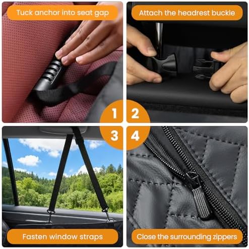 Dog Back Seat Extender, Hard-Bottom Backseat Bridge for Cars & SUVs - Image 3