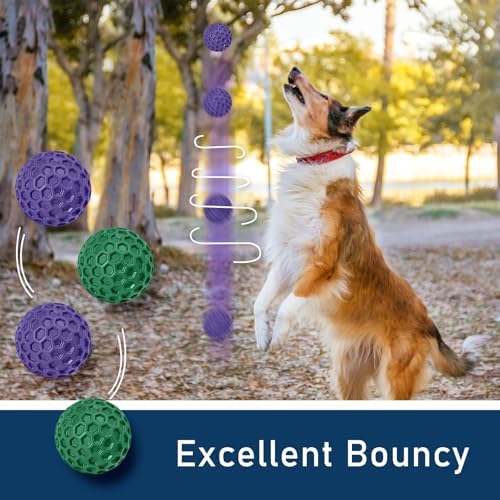2 Pack Indestructible Squeaky Dog Balls for Aggressive Chewers, Interactive Dog Toys for Teething, Relieving Anxiety. Chew Toy for Large, Medium Breeds, Outdoor Rubber Balls. - Image 6